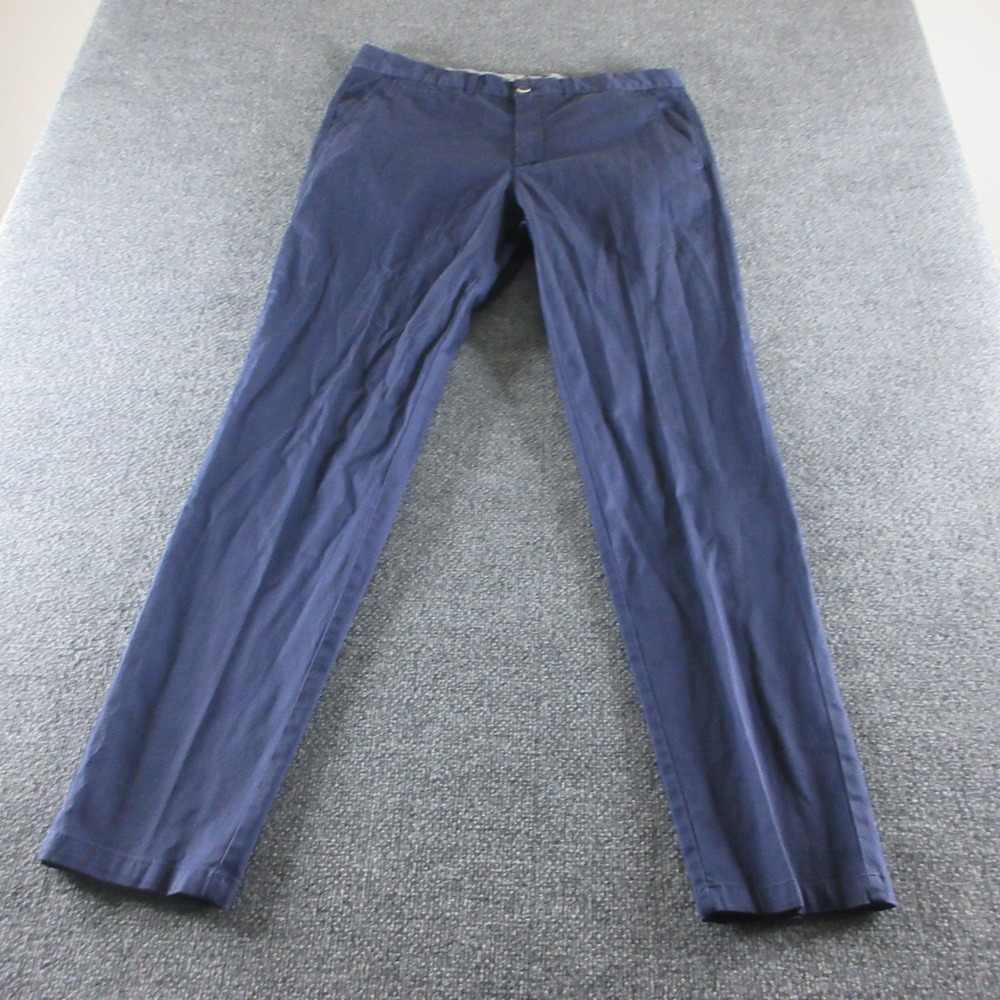 Perk Pants Mens 36x34 Blue Slim Fit Stretch Chino Straight Casual Pockets